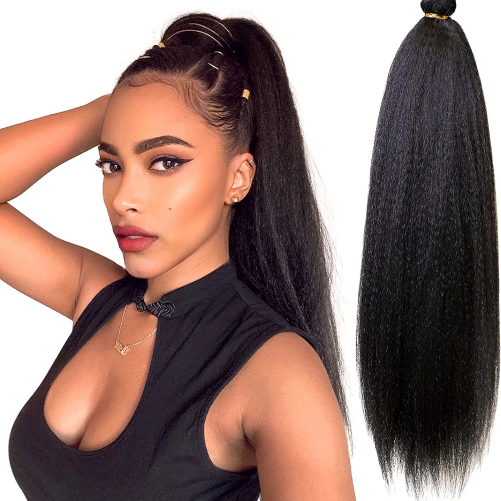 Darling Hair Extensions Wrap or Clip Around Kinky Straight Pony Tail
